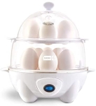 Dash Deluxe Rapid Egg Cooker: Electric, 12 Capacity for Hard Boiled, Poached, Scrambled, Omelets, Steamed Vegetables, Seafood, Dumplings & More, 1, White