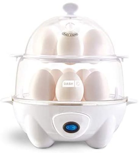 Dash Deluxe Rapid Egg Cooker: Electric, 12 Capacity for Hard Boiled, Poached, Scrambled, Omelets, Steamed Vegetables, Seafood, Dumplings & More, 1, White