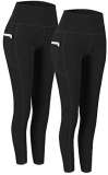 Fengbay 2 Pack High Waist Yoga Pants, Pocket Yoga Pants Tummy Control Workout Running 4 Way Stretch Yoga Leggings