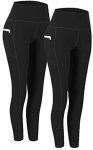 Fengbay 2 Pack High Waist Yoga Pants, Pocket Yoga Pants Tummy Control Workout Running 4 Way Stretch Yoga Leggings