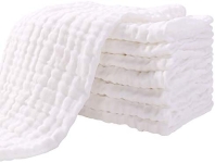Muslin Burp Cloths for Baby 8 Pack 100% Cotton Large 20”X14” Super Soft and Absorbent by YOOFOSS (White)