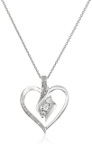 Amazon Collection Diamond 3 Stone Pendant Necklace (1/4 cttw), 18″