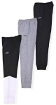 Hind Boys 3-Pack Fleece and Tricot Jogger Sweatpants with Pockets for Athletic & Casual Wear