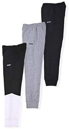 Hind Boys 3-Pack Fleece and Tricot Jogger Sweatpants with Pockets for Athletic & Casual Wear