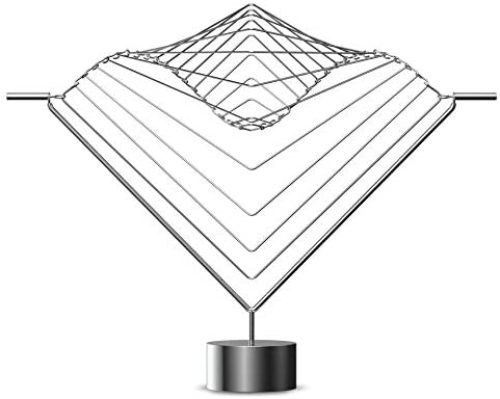 atellani Square Wave Horizon | Handcrafted in Italy, Kinetic Sculpture Desktop in Stainless Steel, Cool Desk Gadgets and Physics Gifts, Desk Toys for Adults, Magical Calming Art Piece by Ivan Black