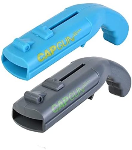 Cap Gun Bottle Opener,Funny Launcher Shooter Bottle Opener for Creative Game,Family Party,Bar ,Outdoor Barbecue,Plastic (Blue&Grey)