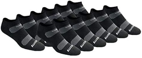 Saucony Men’s Multi-Pack Mesh Ventilating Comfort Fit Performance No-Show Socks