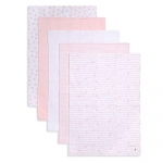Burt’s Bees Baby – Burp Cloths, 100% Organic Cotton Absorbent 5-Pack Drool Cloths (Blossom Pink Variety Prints)
