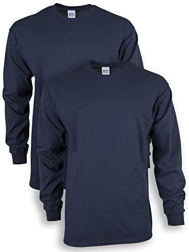 Gildan Men’s Ultra Cotton Long Sleeve T-Shirt, Style G2400, 2-Pack