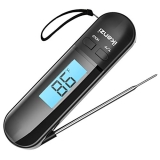 Meat Thermometer for Cooking Food Thermometer Digital Instant Read Kitchen Cooking Thermometer with Backlight LCD for Grilling/BBQ/Baking/Candy/Liquids/Oil(Black)