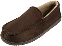 IZOD Men’s Classic Two-Tone Moccasin Slipper, (X-Large / 11-12 D(M) US, Solid Brown)