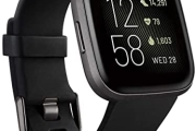 Fitbit Versa 2 Health and Fitness Smartwatch with Heart Rate, Music, Alexa Built-In, Sleep and Swim Tracking, Black/Carbon, One Size (S and L Bands Included)
