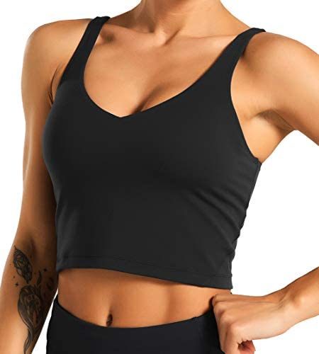 Dragon Fit Sports Bra for Women Longline Padded Bra Yoga Crop Tank Tops Fitness Workout Running Top
