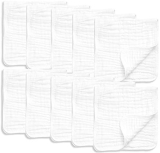 10 Pack Muslin Burp Cloths Large 20″ by 10″ 100% Cotton, Hand Wash Cloth 6 Layers Extra Absorbent and Soft