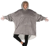 THE COMFY Original | Oversized Microfiber & Sherpa Wearable Blanket, Seen On Shark Tank, One Size Fits All Gray