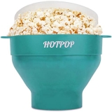 The Original Hotpop Microwave Popcorn Popper, Silicone Popcorn Maker, Collapsible Bowl Bpa Free and Dishwasher Safe – 17 Colors Available (Aqua)