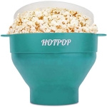 The Original Hotpop Microwave Popcorn Popper, Silicone Popcorn Maker, Collapsible Bowl Bpa Free and Dishwasher Safe – 17 Colors Available (Aqua)