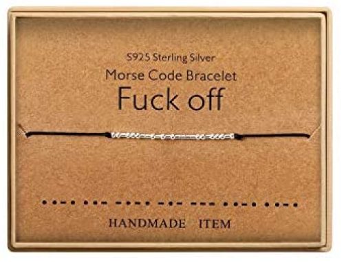 KGBNCIE Bad Ass Bracelet Morse Code Jewelry Gift for Her Sterling Silver Beads on Silk Cord Inspirational Gift for Her
