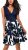 Miusol Women’s Casual Flare Floral Contrast Evening Party Mini Dress