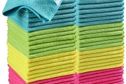 Microfiber Cleaning Cloth,50Pack Cleaning Rag,Cleaning Towels with 4 Color Assorted,12″X12″(Green/Blue/Yellow/Pink)
