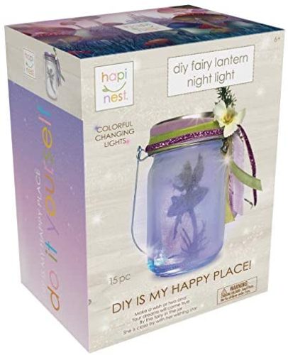 Hapinest DIY Fairy Lantern Night Light Kit – Arts and Crafts Gift for Girls Ages 6 7 8 9 10 Years and Up