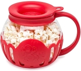Ecolution Original Microwave Micro-Pop Popcorn Popper, Borosilicate Glass, 3-in-1 Lid, Dishwasher Safe, BPA Free, 1.5 Quart Snack Size, Red