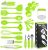 Kitchen Utensil Set, 24 Silicone Cooking Utensils, Non-Stick and Heat Resistant Kitchen Tools, Useful Cooking Gadgets (Green)