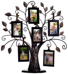 Klikel Family Tree Picture Frame Stand with 6 Hanging Photo Picture Frames – Medium Metal Tree 12 X 11-6 Ornamental 2×3 Frames