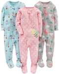 Simple Joys by Carter’s Baby and Toddler Girls’ 3-Pack Snug Fit Footed Cotton Pajamas