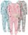 Simple Joys by Carter’s Baby and Toddler Girls’ 3-Pack Snug Fit Footed Cotton Pajamas