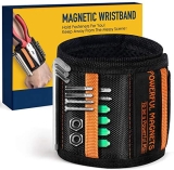 Magnetic Wristband Best DIY Dad Gifts- Gifts Tool for Men Magnetic Tool Wristband with Powerful Magnets, Father Carpenter Men Gadgets Gifts Magnetic Wristband for Holding Nails Screws Drill （black）